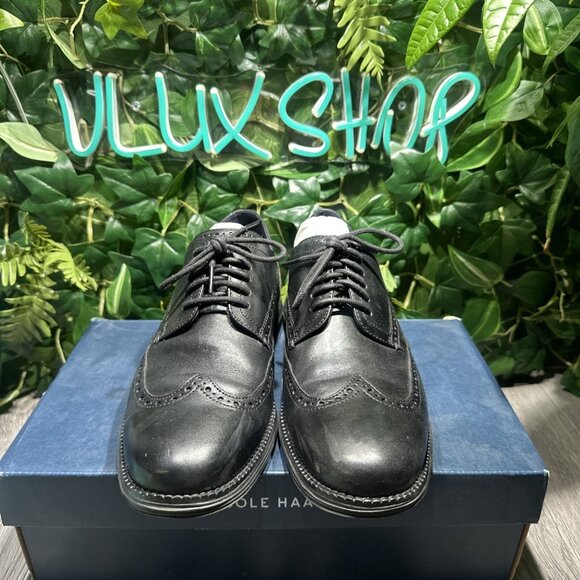 Cole Haan Men's Original Grand Shortwing Oxford Black/Black C27984 US 10 - Picture 2 of 9